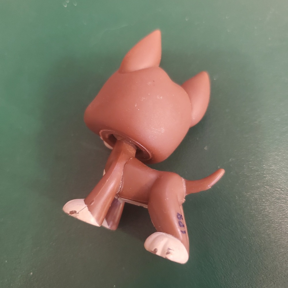 Littlest Pet Shop 1519 Great Dane Brown Dog Figure 2007 Hasbro - Picture 3 of 7